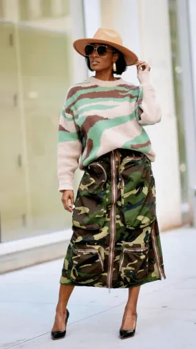 Pre Order:  Oversized Front Pockets Cargo Skirt - @elysse.sheree