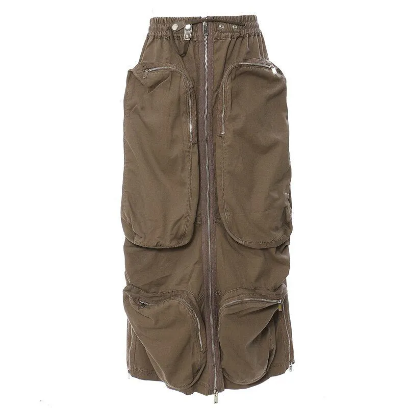 Pre Order:  Oversized Front Pockets Cargo Skirt - @itstashawna