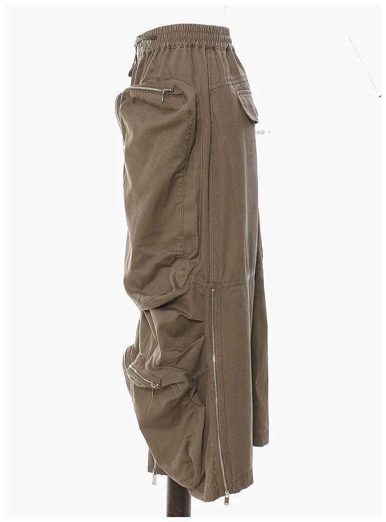 Pre Order:  Oversized Front Pockets Cargo Skirt - @mocha-leila03