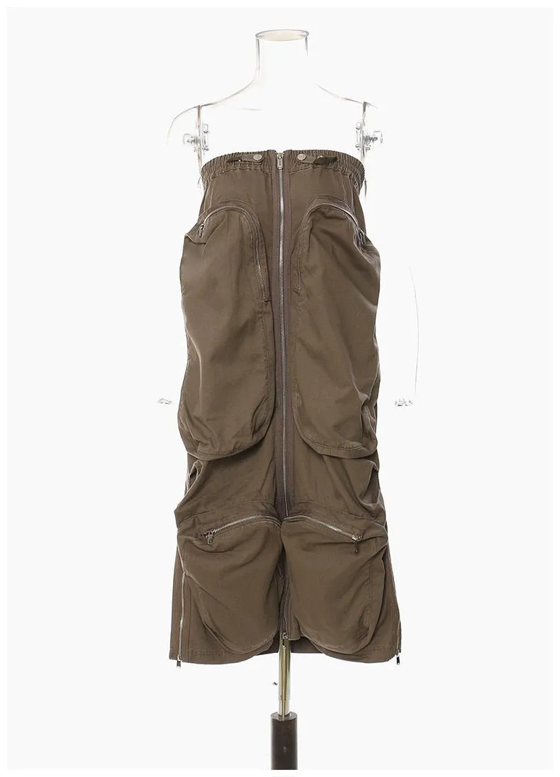 Pre Order:  Oversized Front Pockets Cargo Skirt - @mocha-leila03