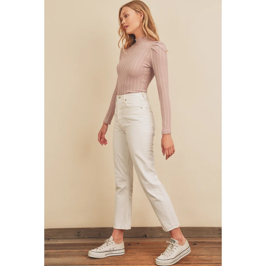 Puff Shoulder Knit Top