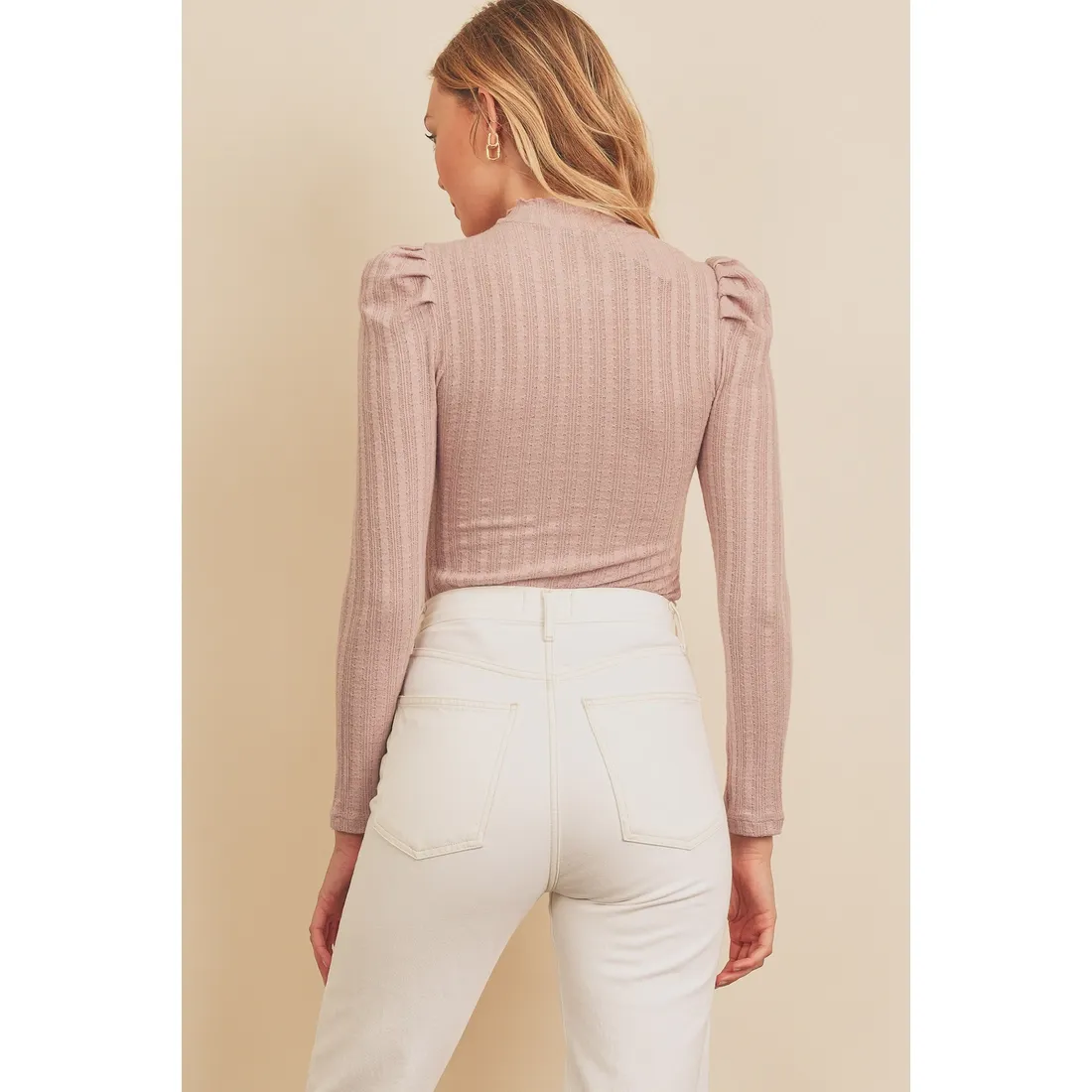 Puff Shoulder Knit Top