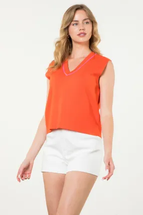 Red Heidi Knit Top