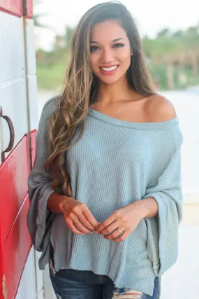 Sage Oversized Top