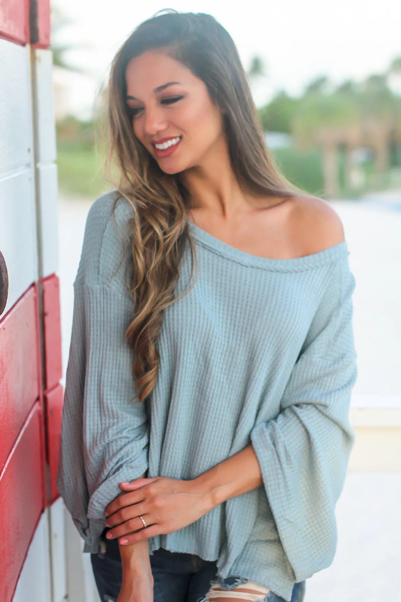 Sage Oversized Top