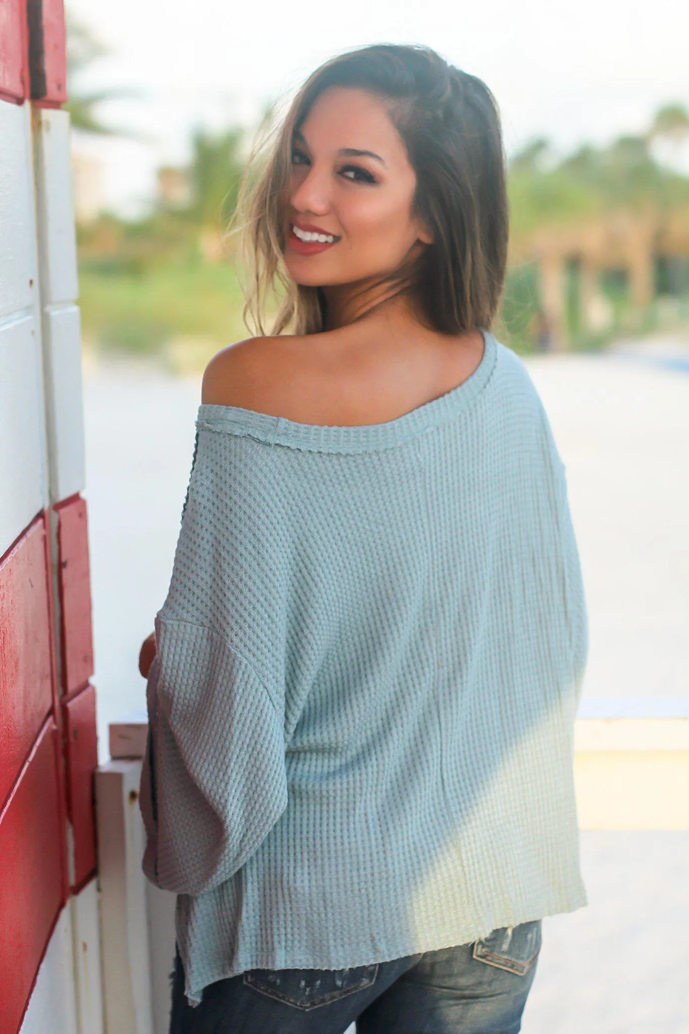 Sage Oversized Top