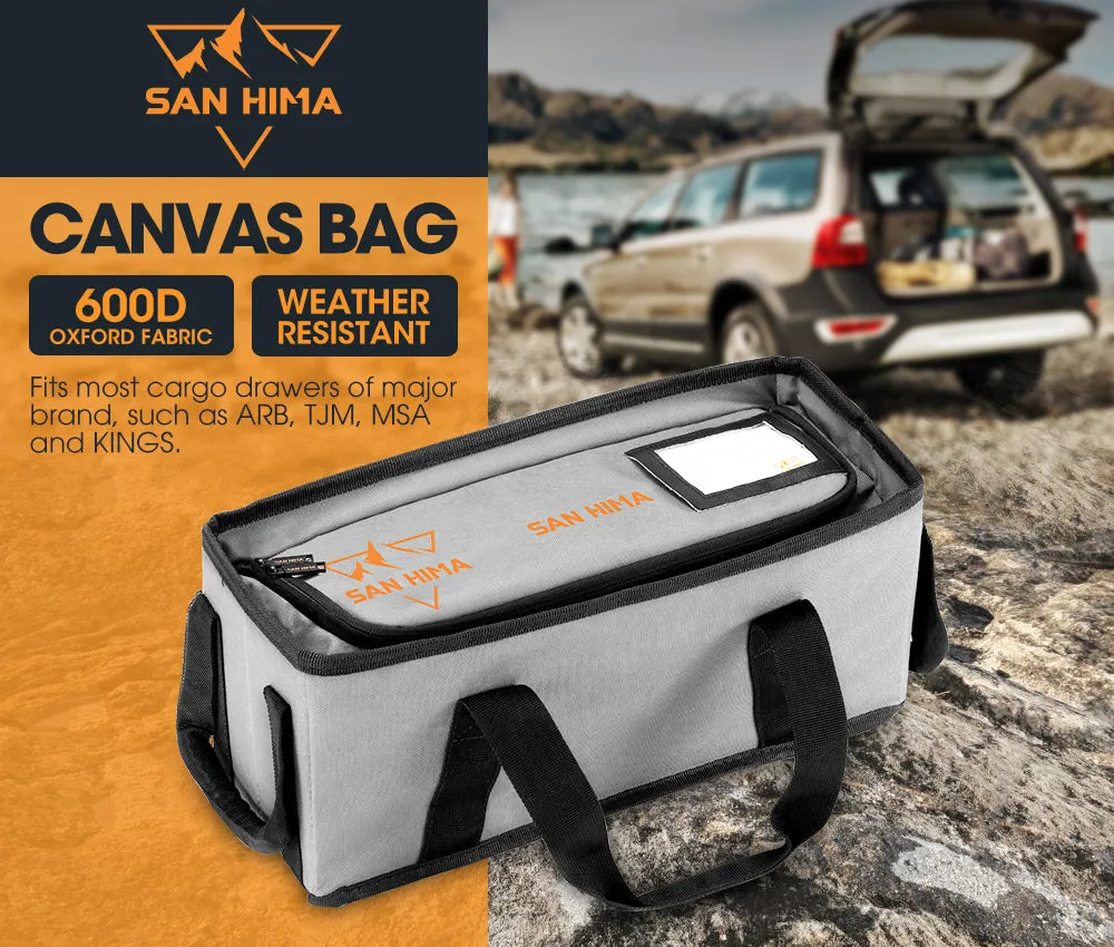San Hima 2x Tough Canvas Storage Bag Weather Resistant Camping 4WD 40cmx15cmx16cm