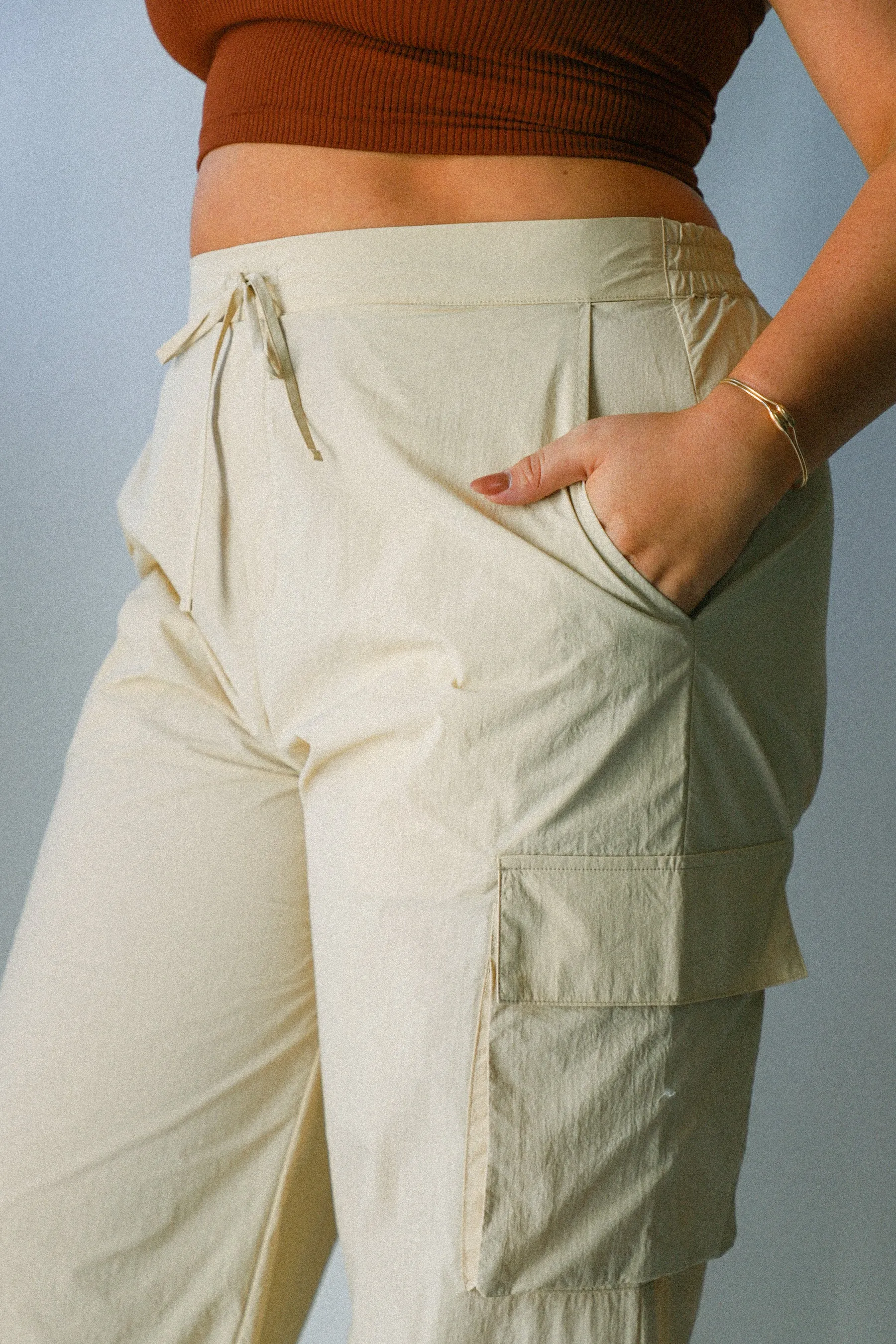 Sand Nylon Cargo Pant