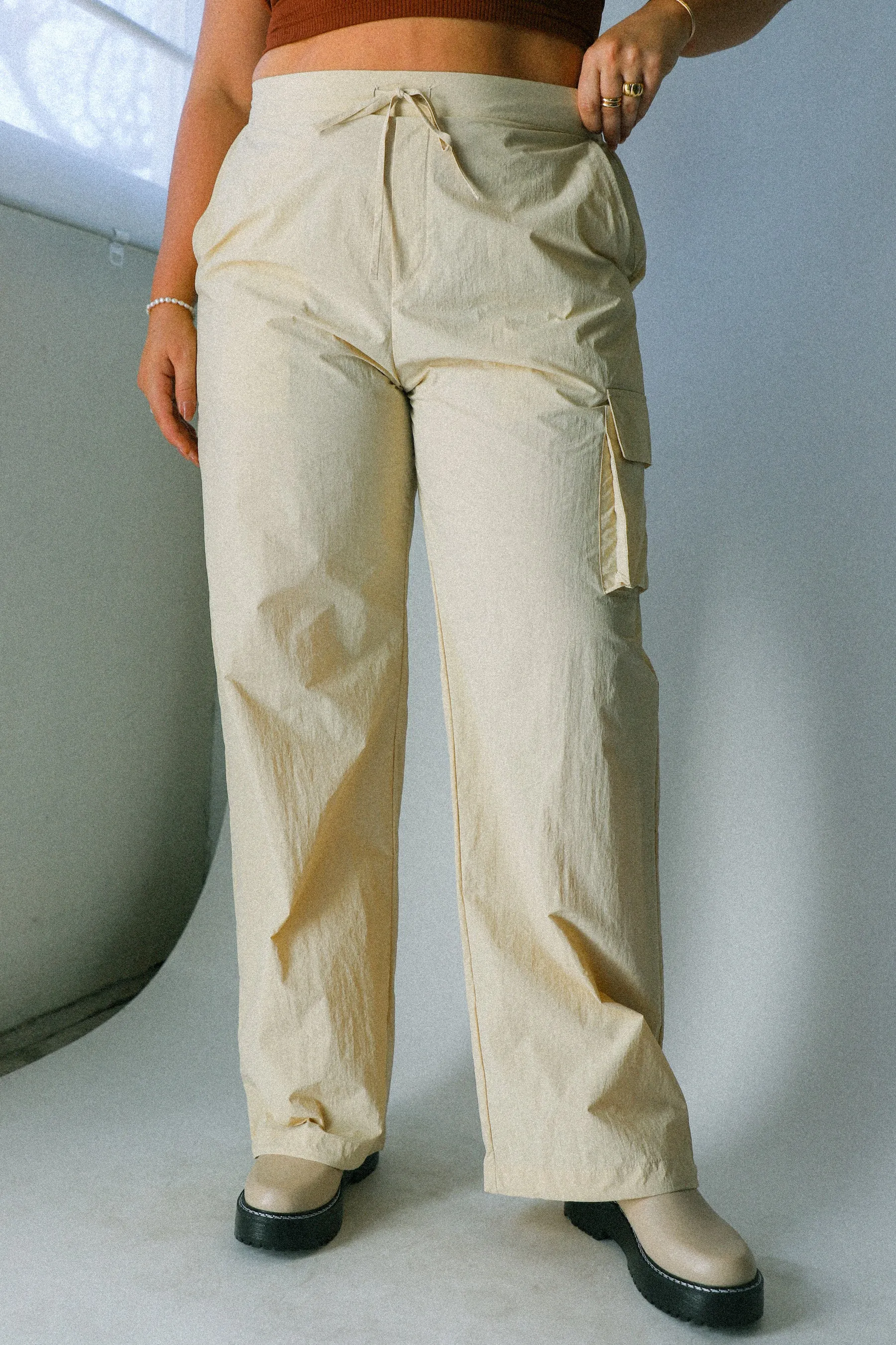 Sand Nylon Cargo Pant