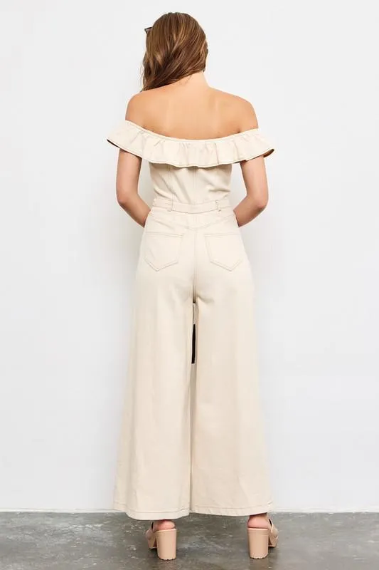 Shoulder Ruffle Jumpsuit