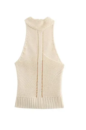 'Sienna' Halter Neck Knitted Sweater Vest