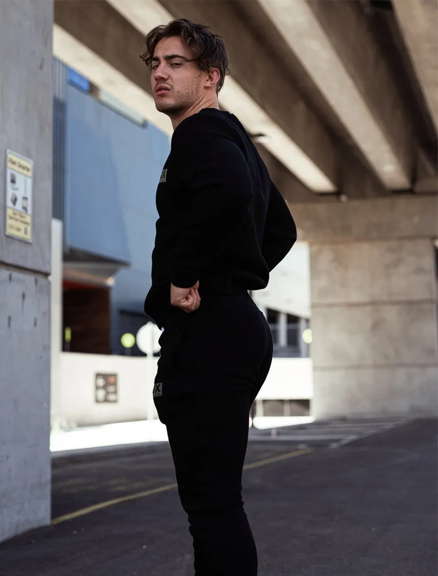 Slim Fit Fleece Jogging Bottoms - Black