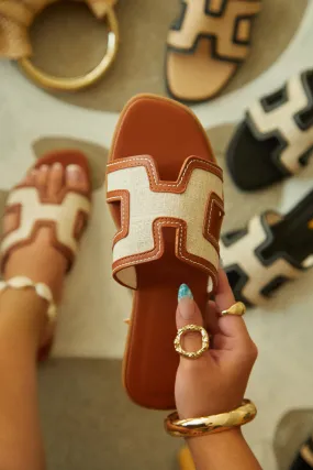 Sofya Slip On Sandals - Tan