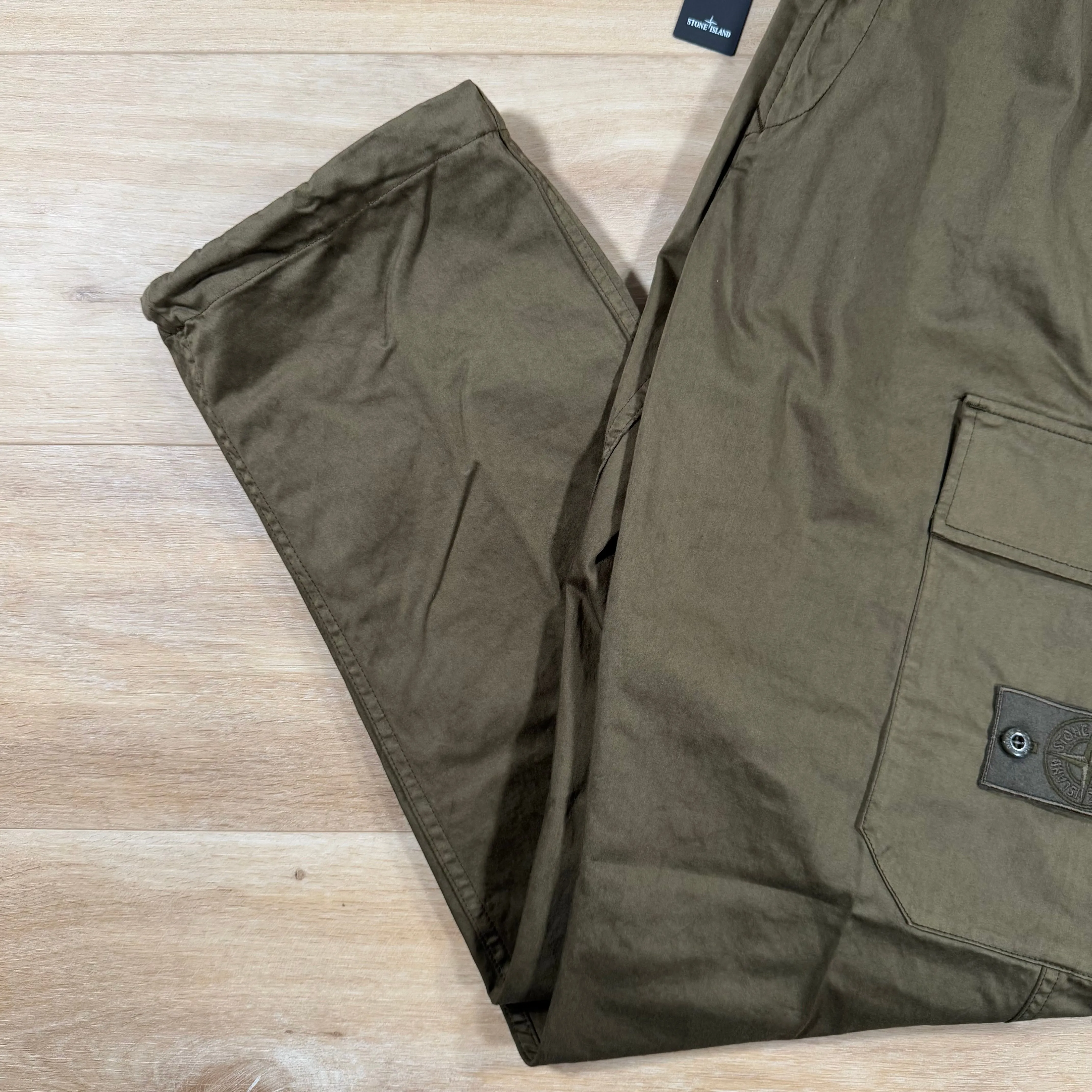 Stone Island Ghost Stretch Cargo Trousers in Military Green