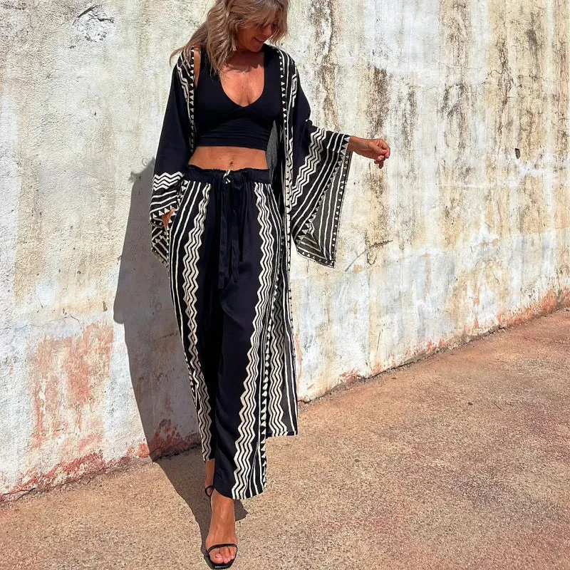 Street Hipster Printed Mid-waist Haren Pants 2024