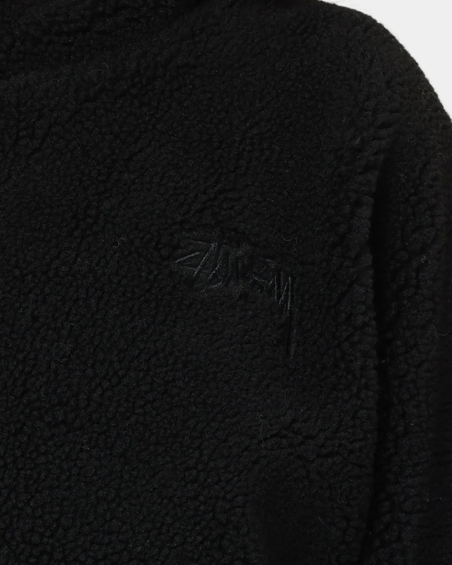 Stussy Women's Jensen Quarter Zip Sherpa Hoodie Black