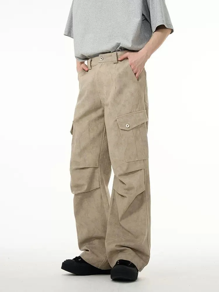 Suede Textured Cargo Pants