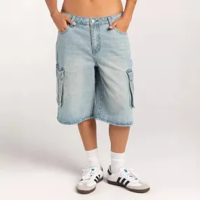 Summer Street Hipster Ordinary Washed Overalls Women Denim Straight Short Pants
