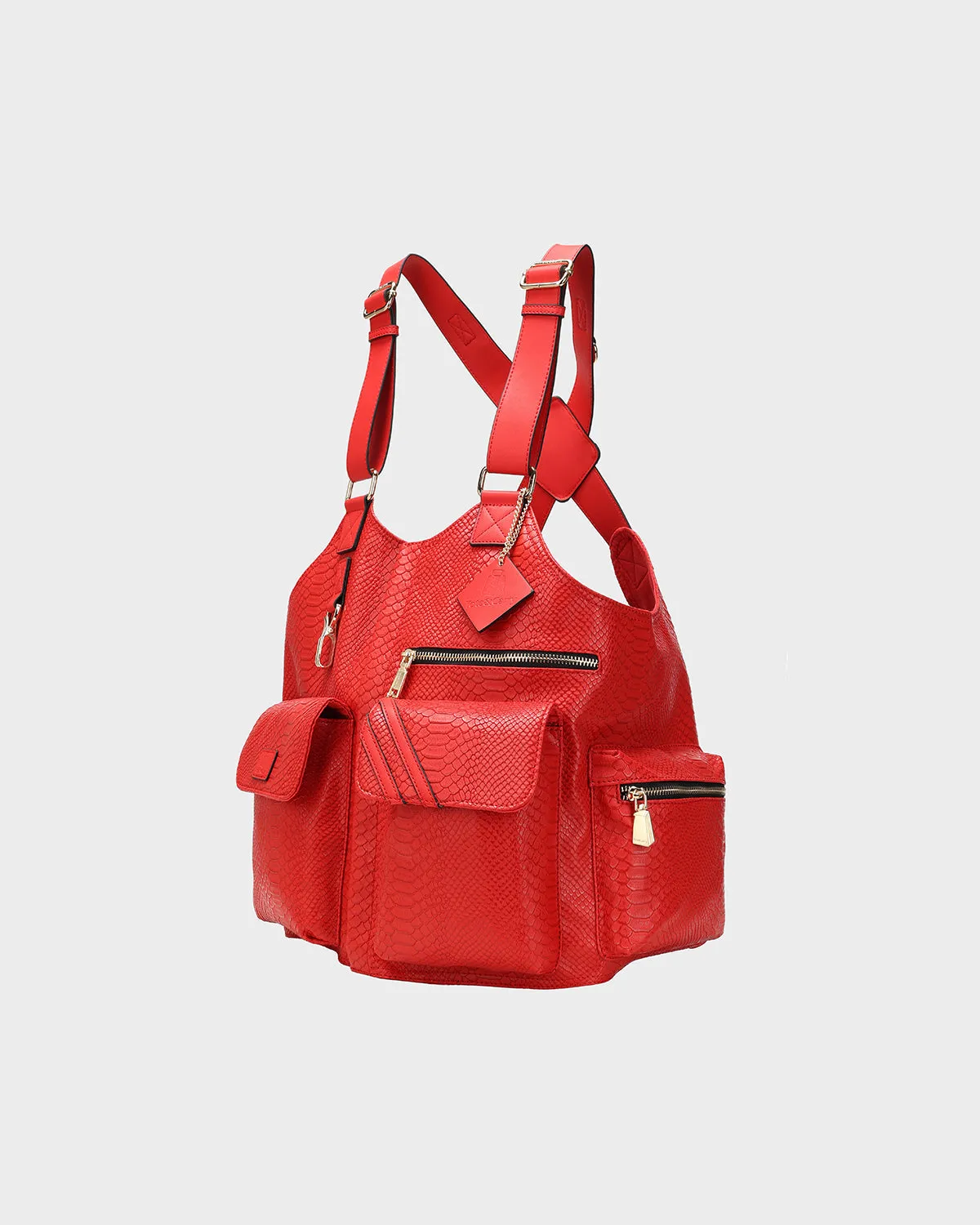 Tactical Leather Vest in Red