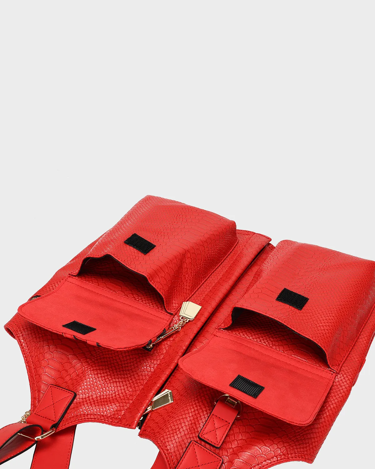 Tactical Leather Vest in Red