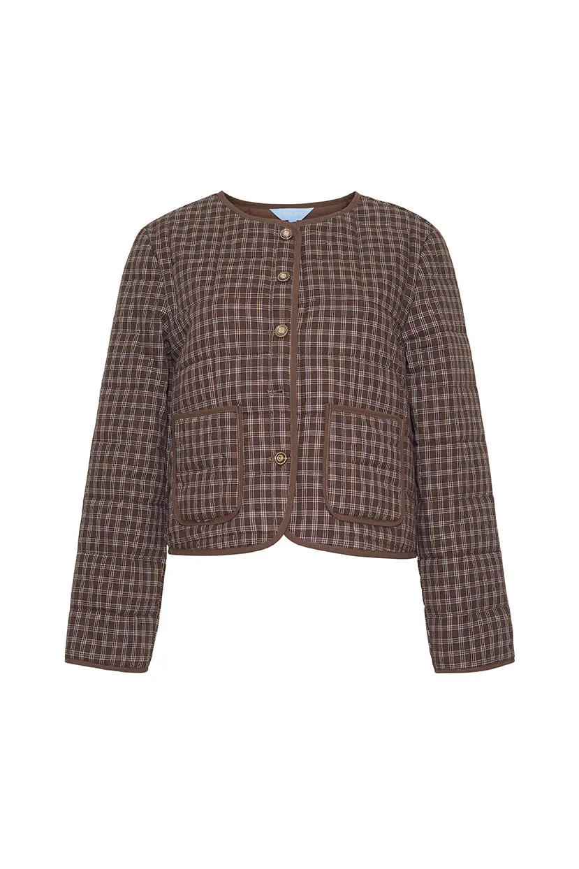 The Alana Quilted Jacket | Chocolate Check