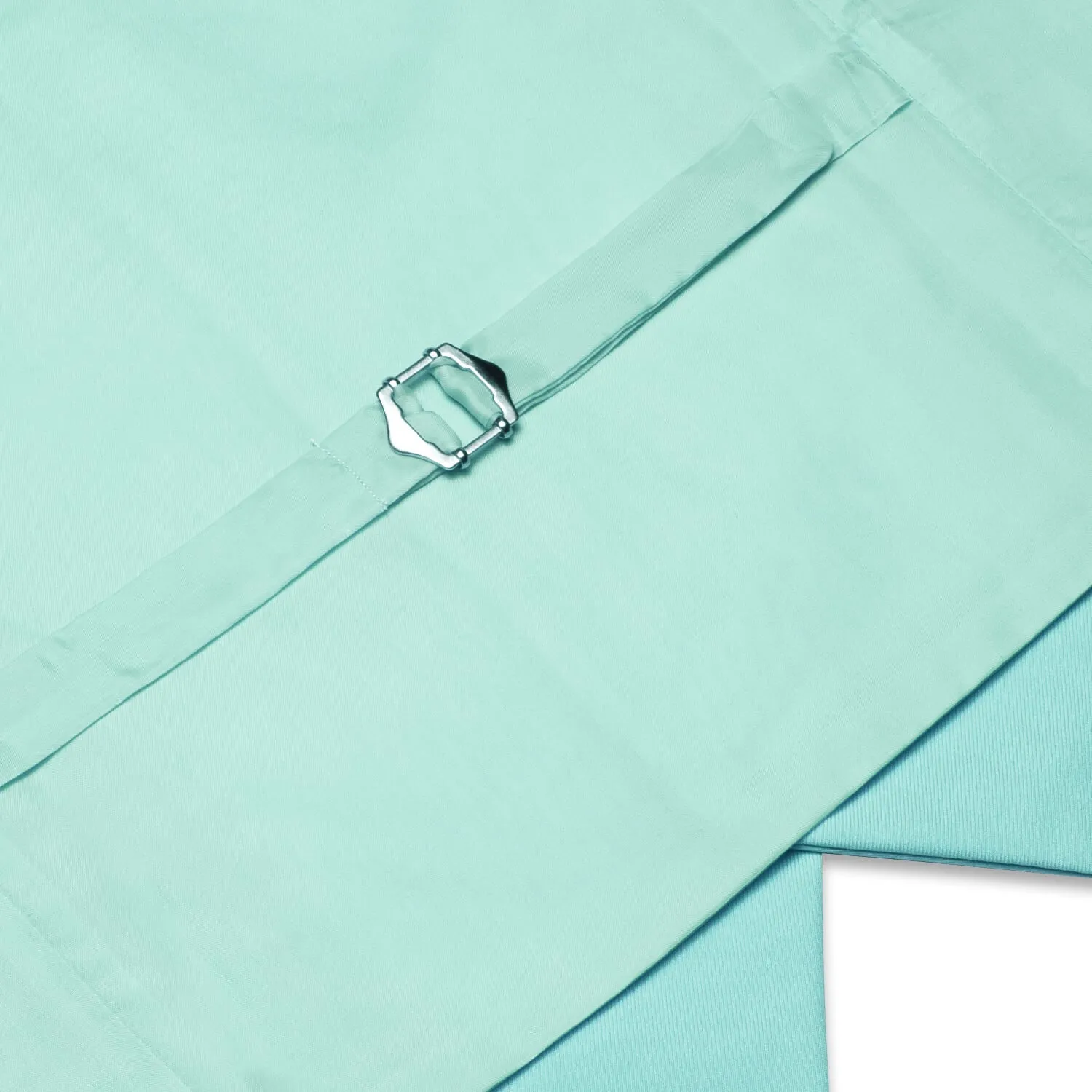 Ties2you Men's Formal Vest Pale Teal Solid Silk Vest Work Dress Suit