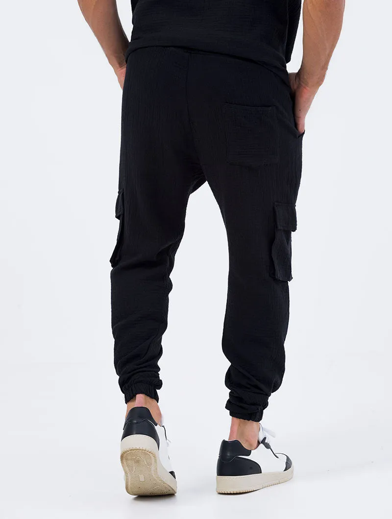 TYLER CARGO PANTS IN BLACK