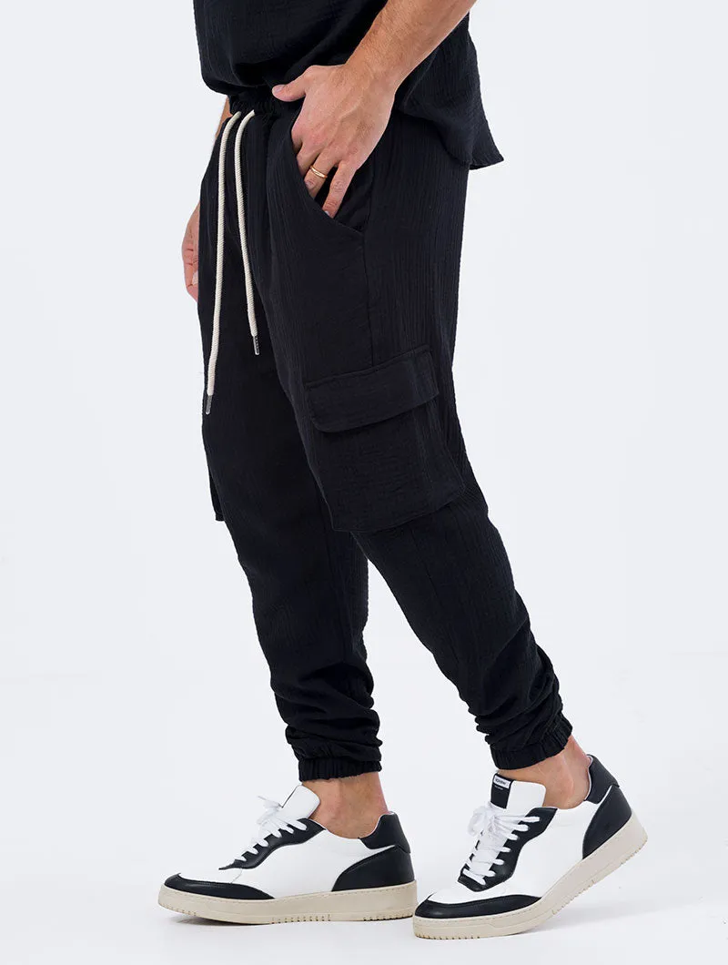 TYLER CARGO PANTS IN BLACK