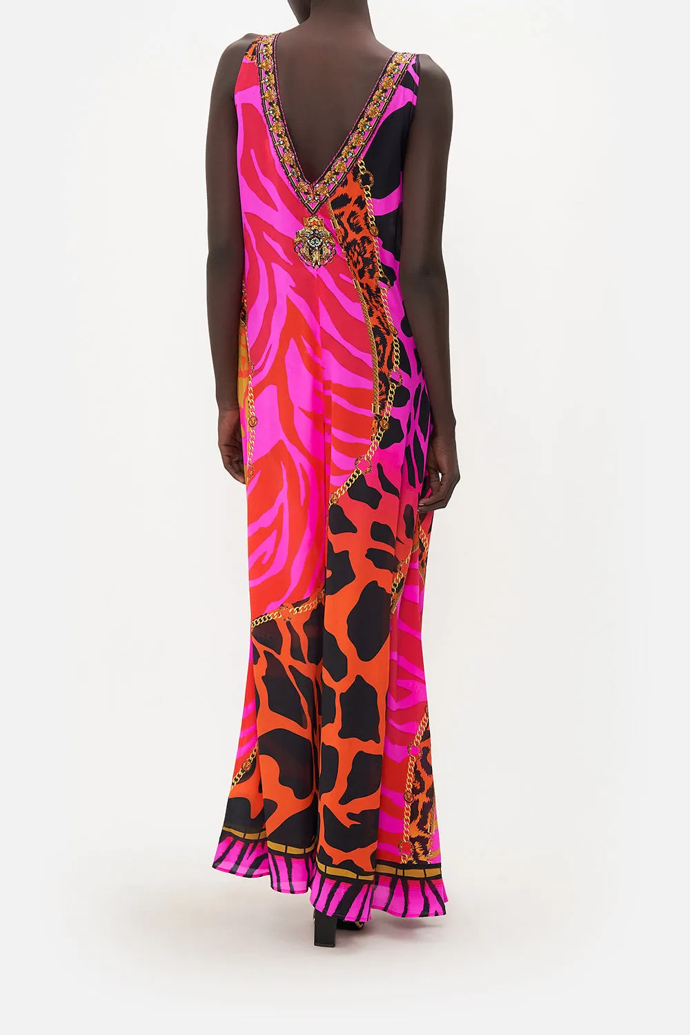 V NECK FLARED JUMPSUIT ALWAYS CHANGE YOUR SPOTS