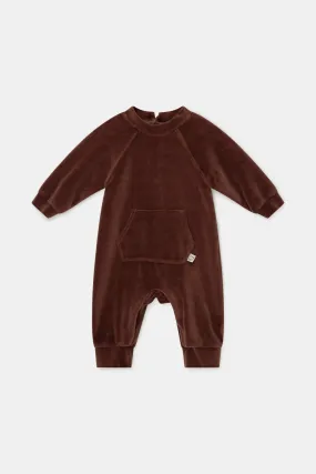 Velour baby jumpsuit