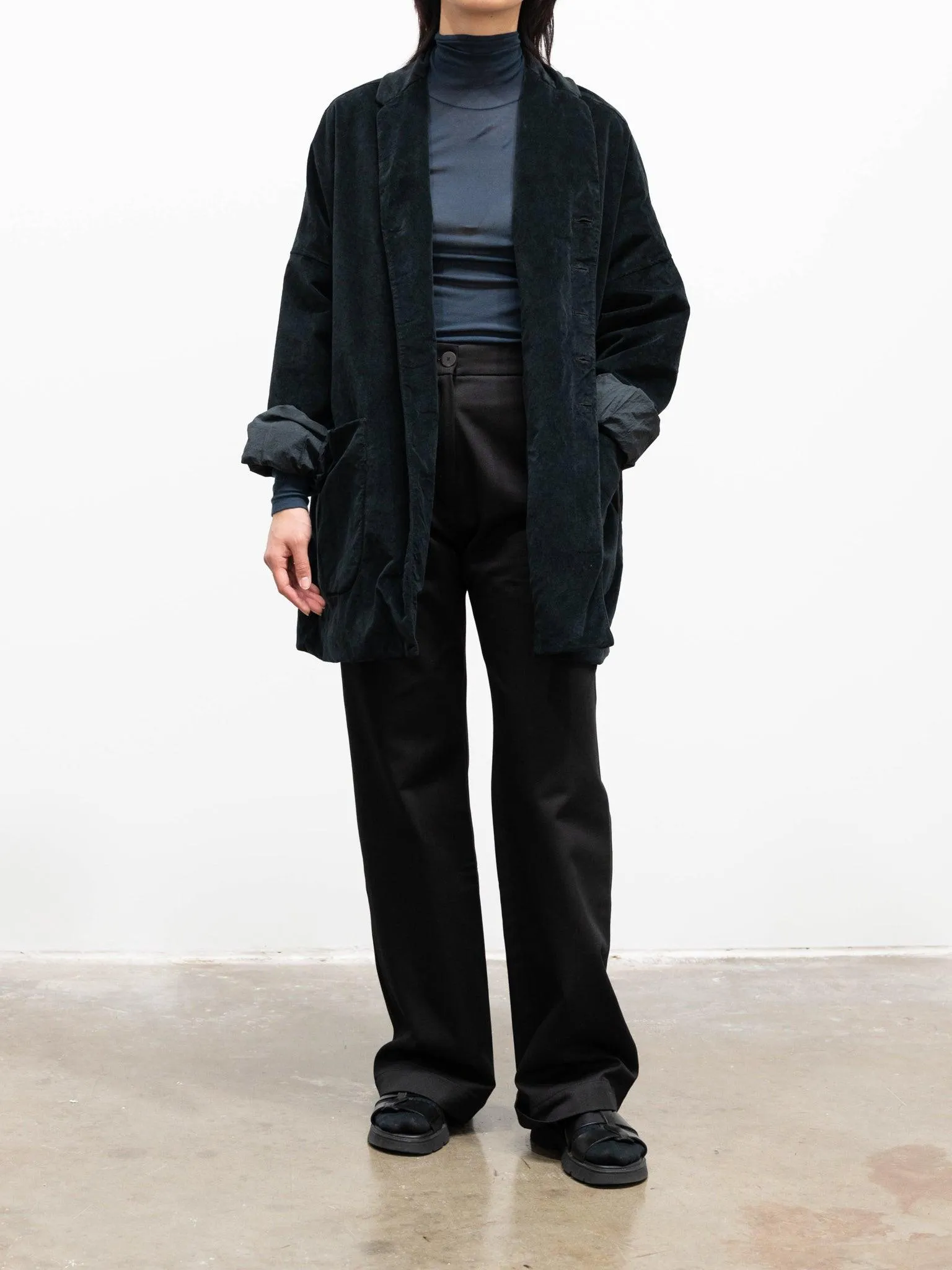 Velvet Big Blazer - Navy