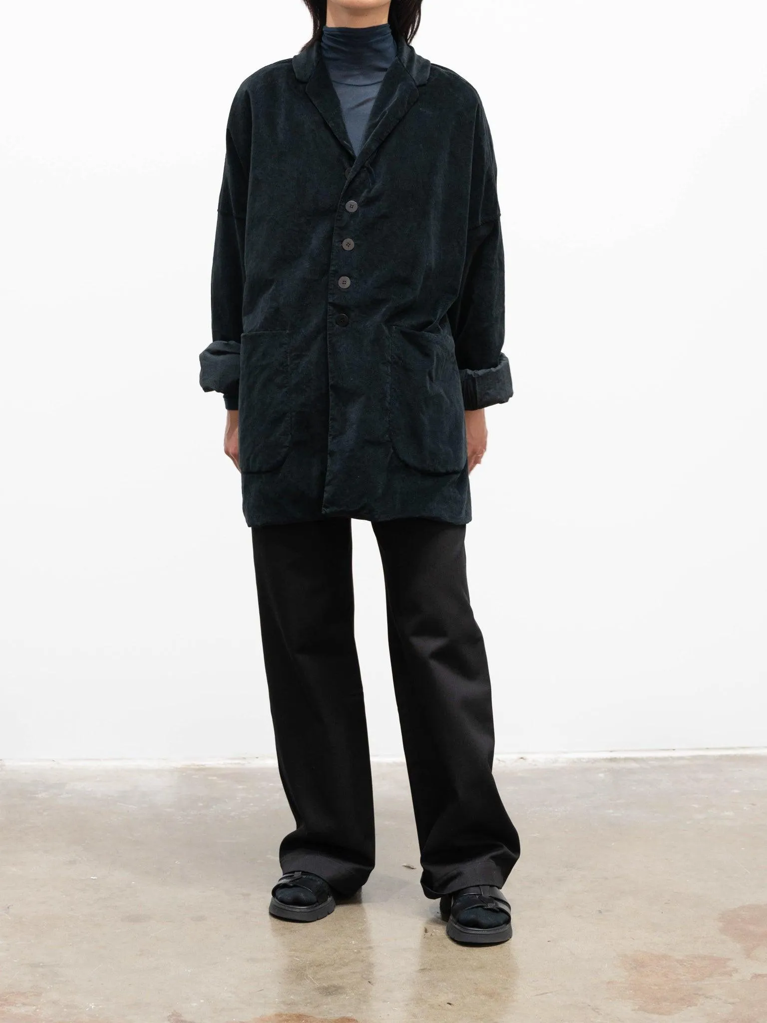 Velvet Big Blazer - Navy