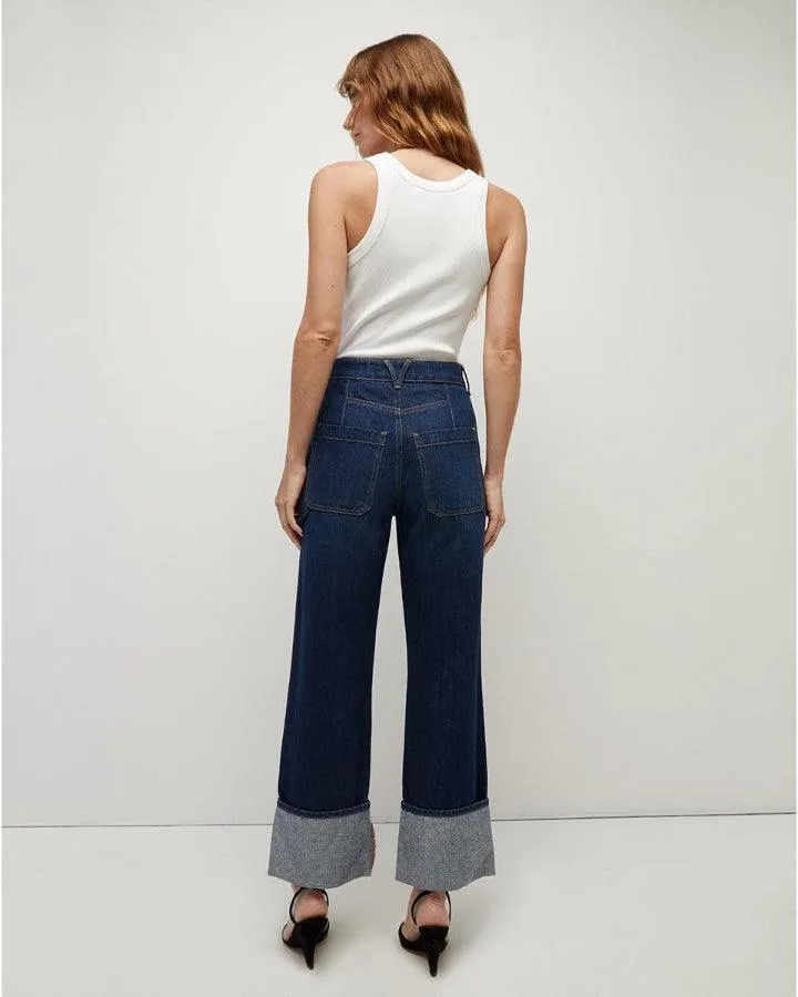 Veronica Beard Dylan Straight Leg Cuffed Jean