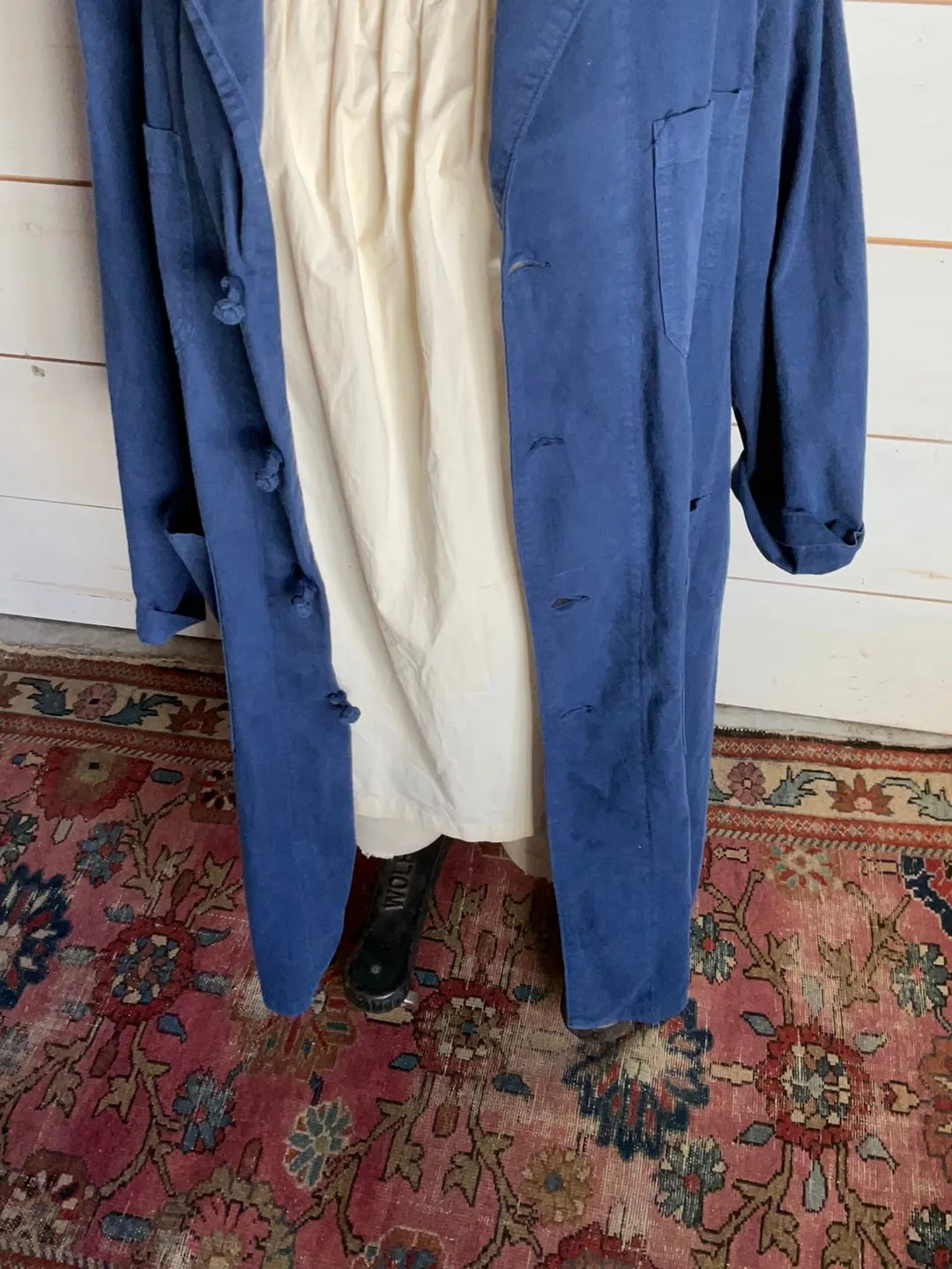 Vintage French Indigo Trench