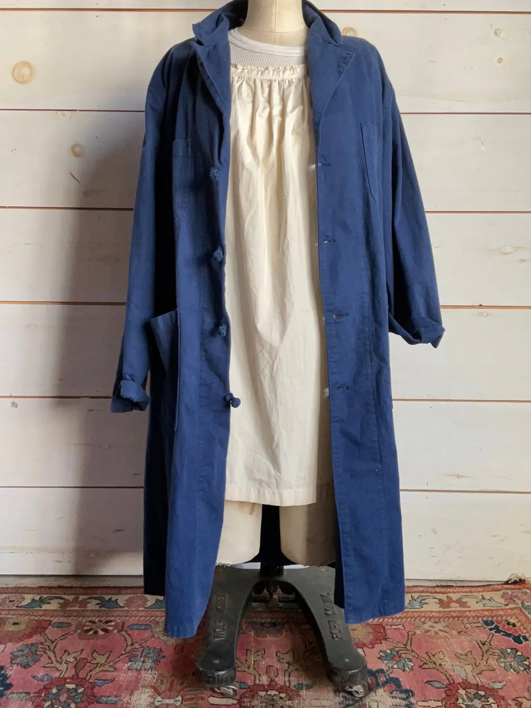 Vintage French Indigo Trench