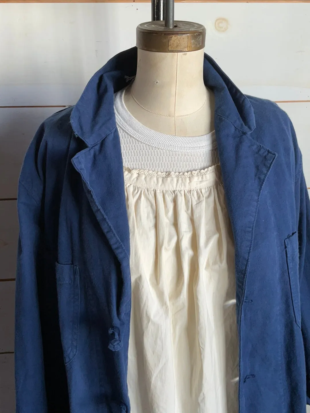 Vintage French Indigo Trench