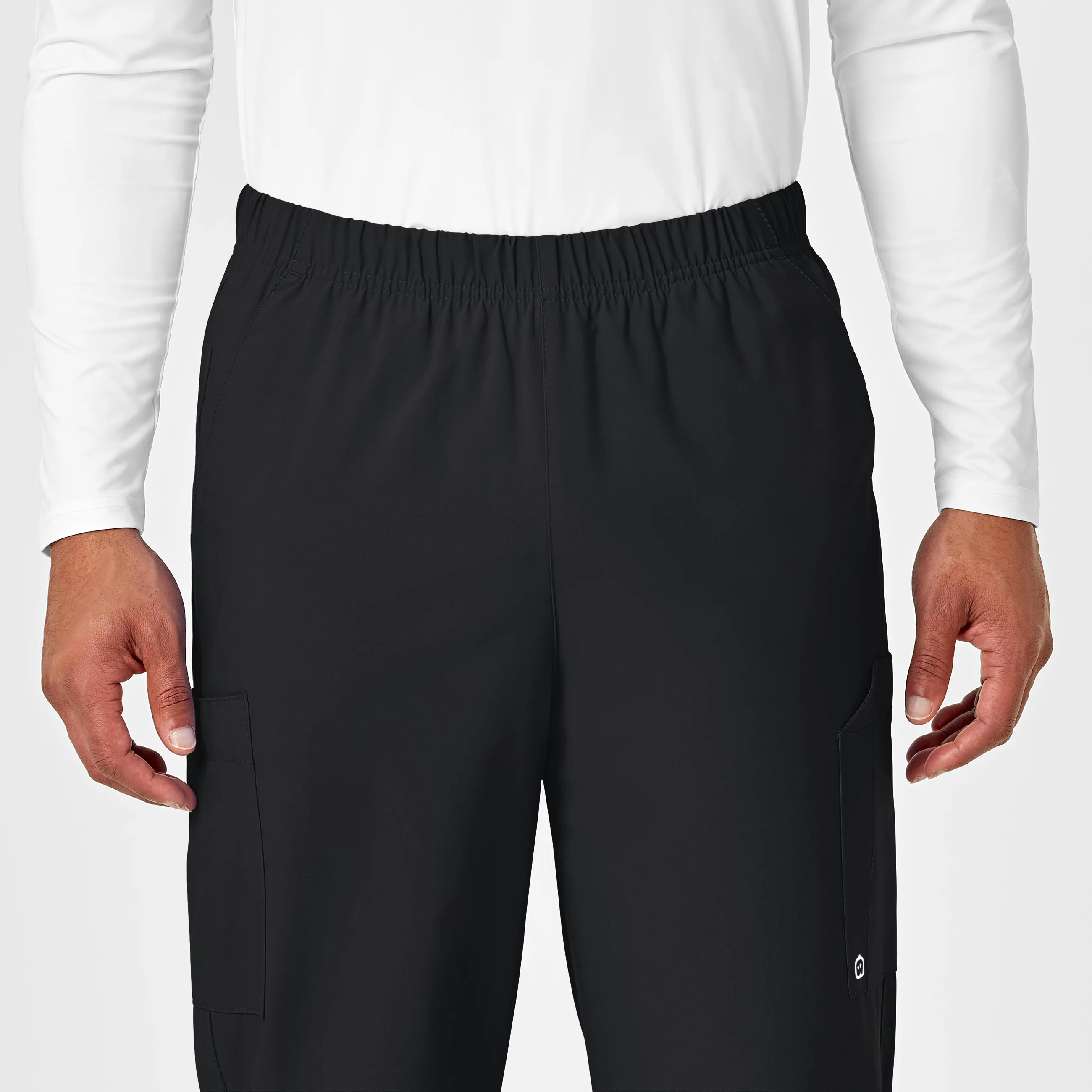 W123 Unisex Multi-Cargo Scrub Pant - Black