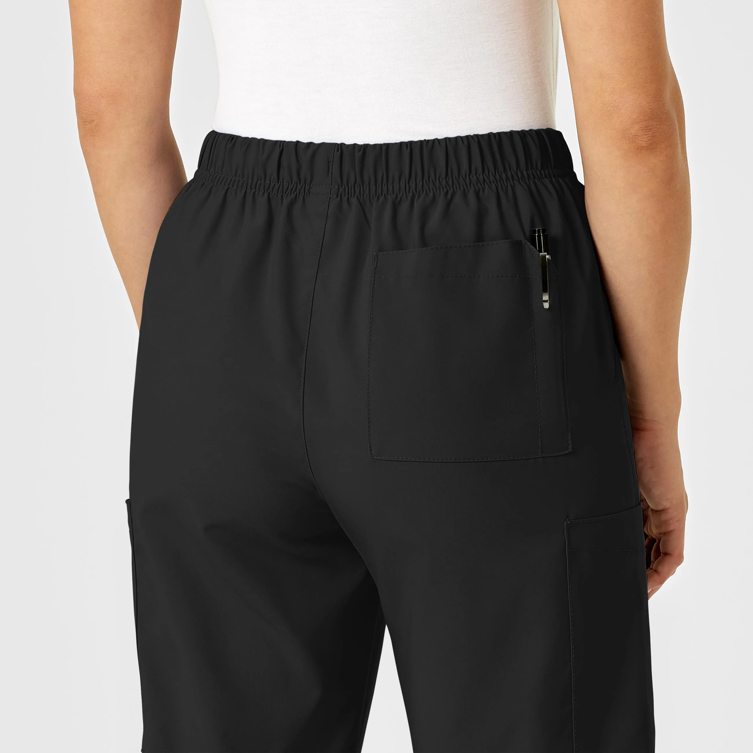 W123 Unisex Multi-Cargo Scrub Pant - Black