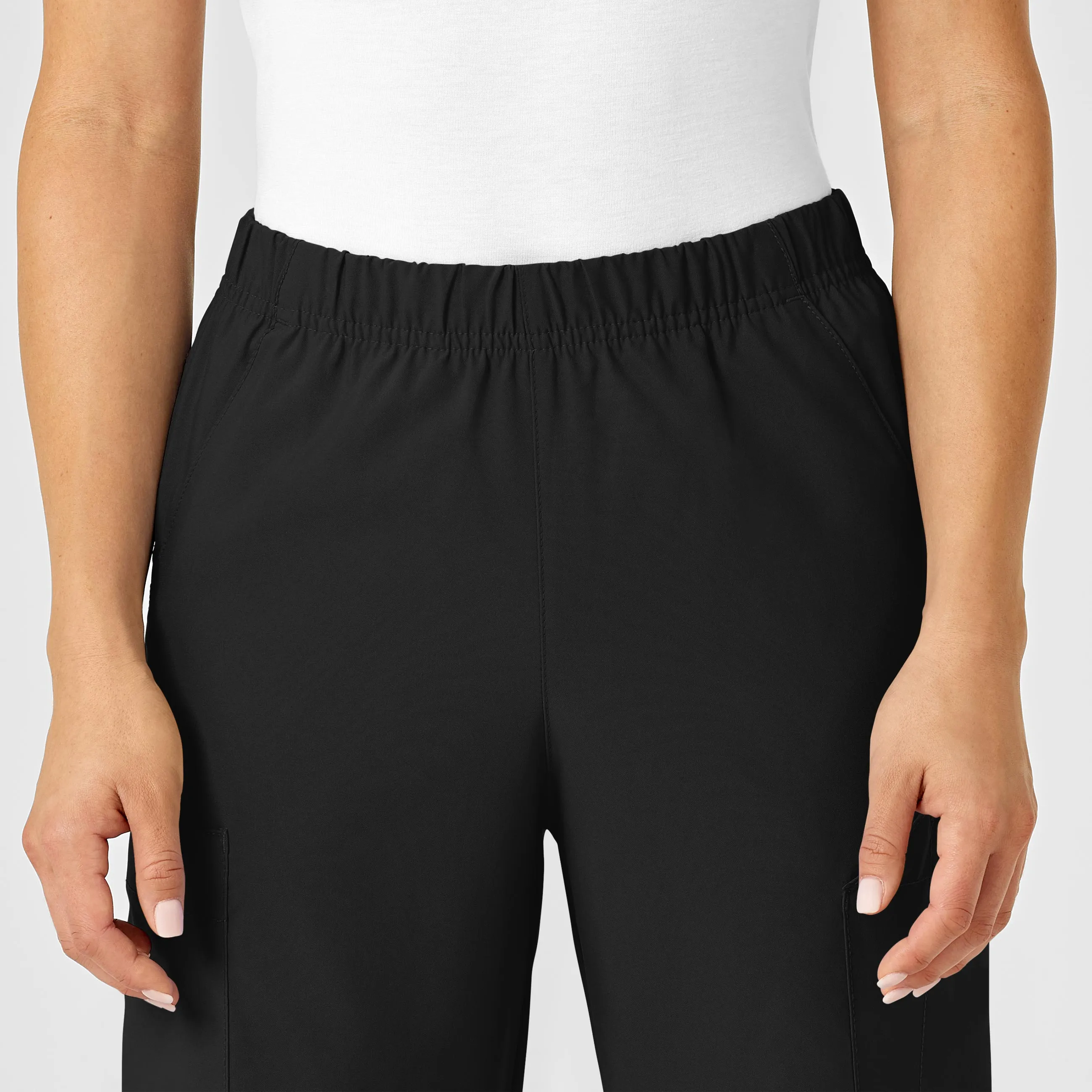W123 Unisex Multi-Cargo Scrub Pant - Black