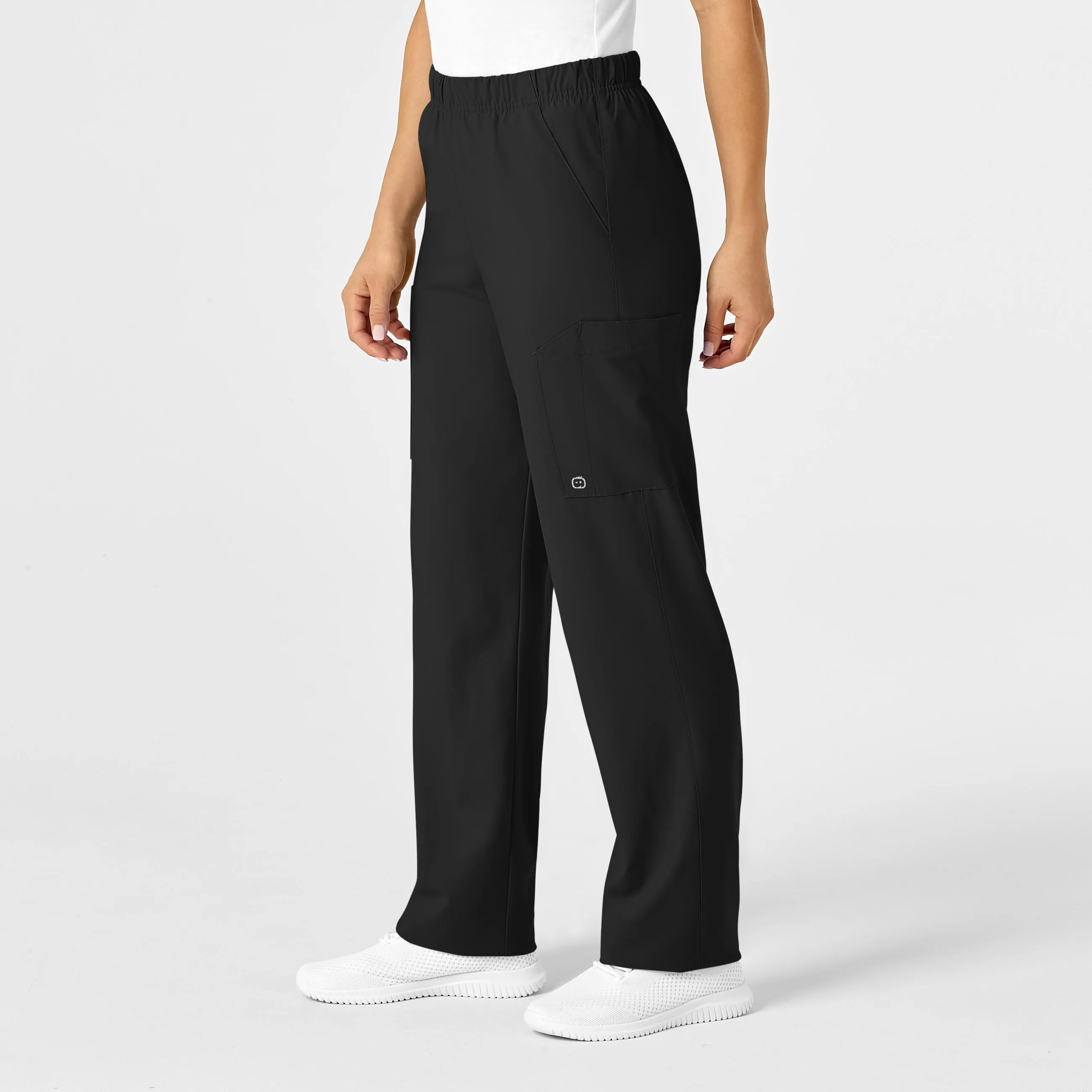 W123 Unisex Multi-Cargo Scrub Pant - Black