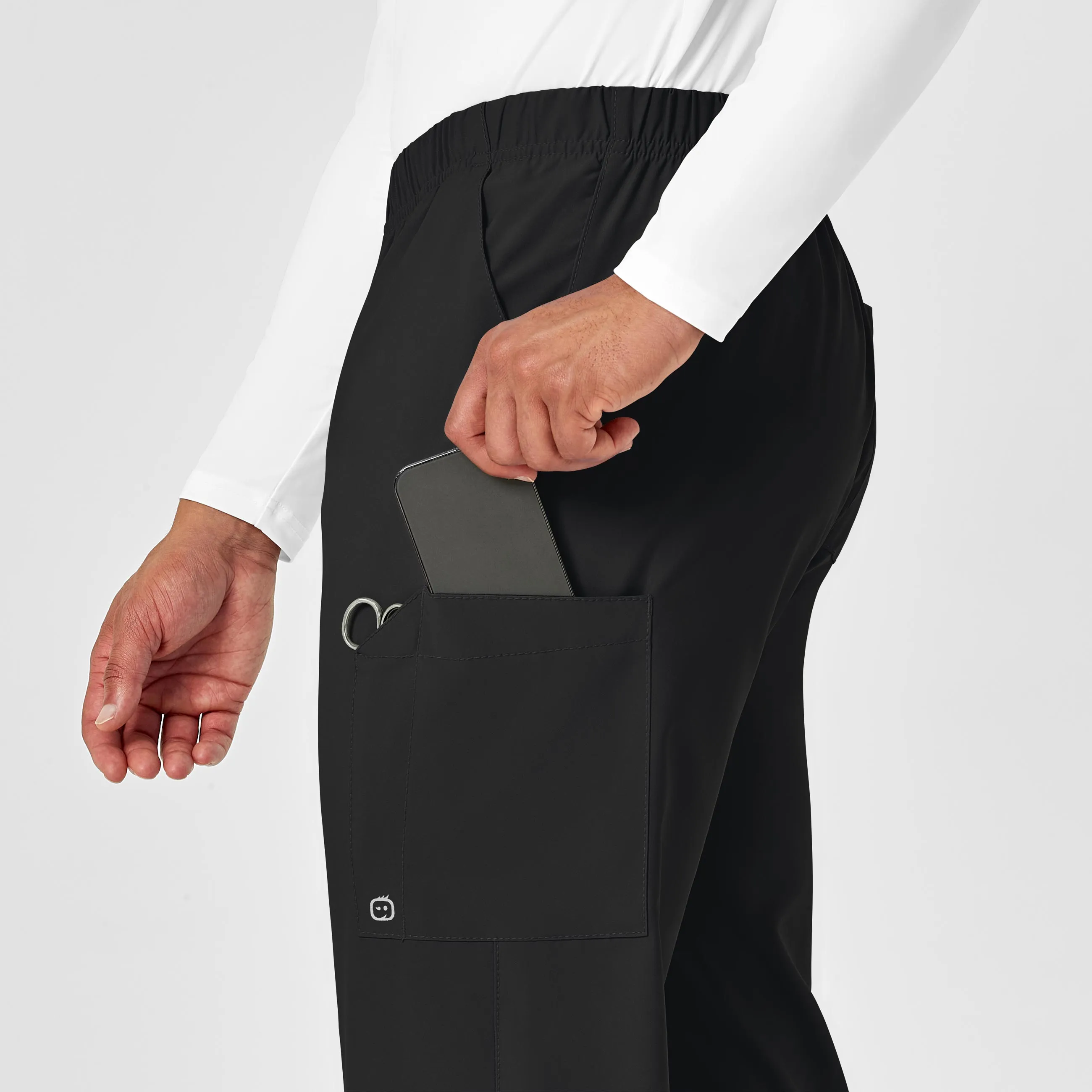W123 Unisex Multi-Cargo Scrub Pant - Black