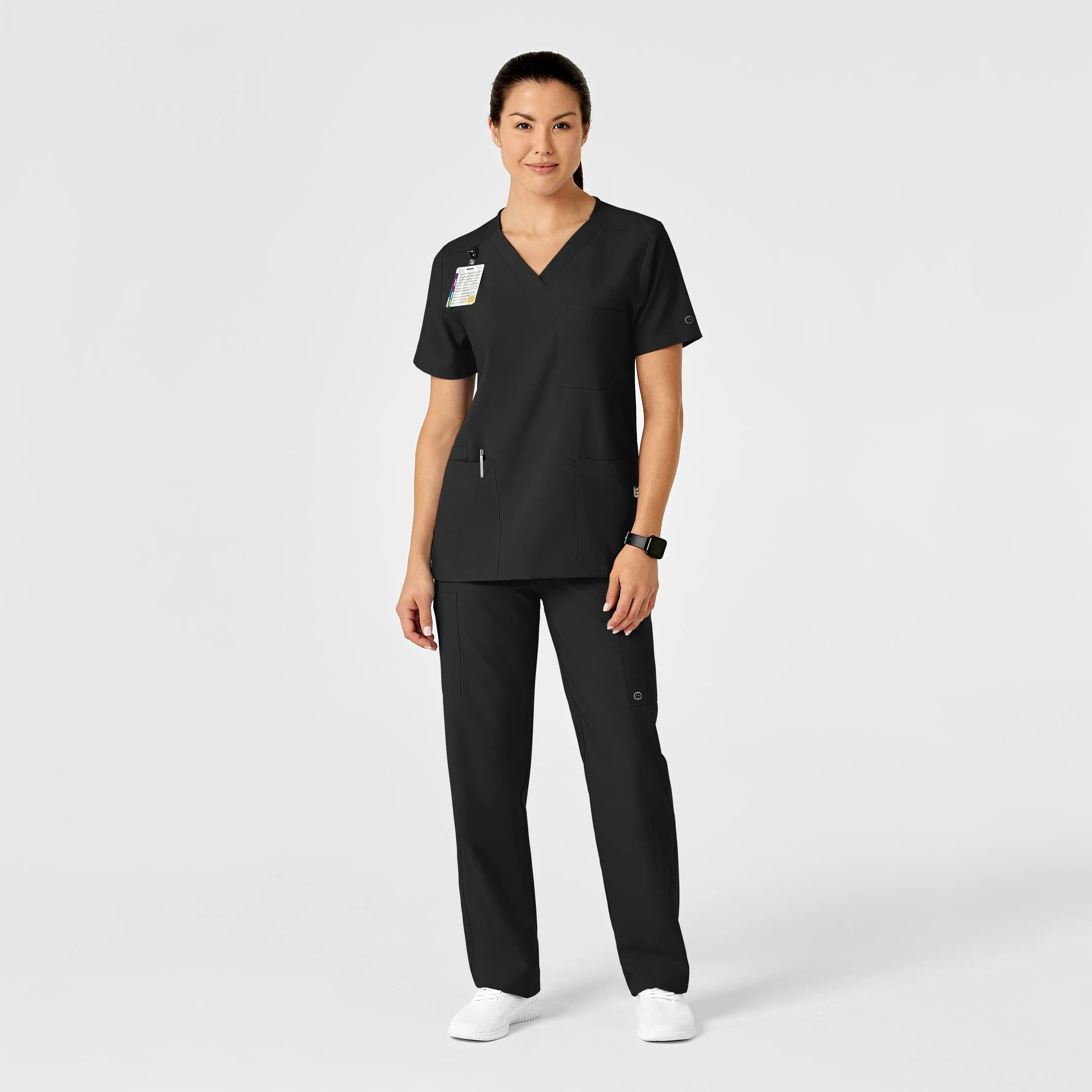 W123 Unisex Multi-Cargo Scrub Pant - Black