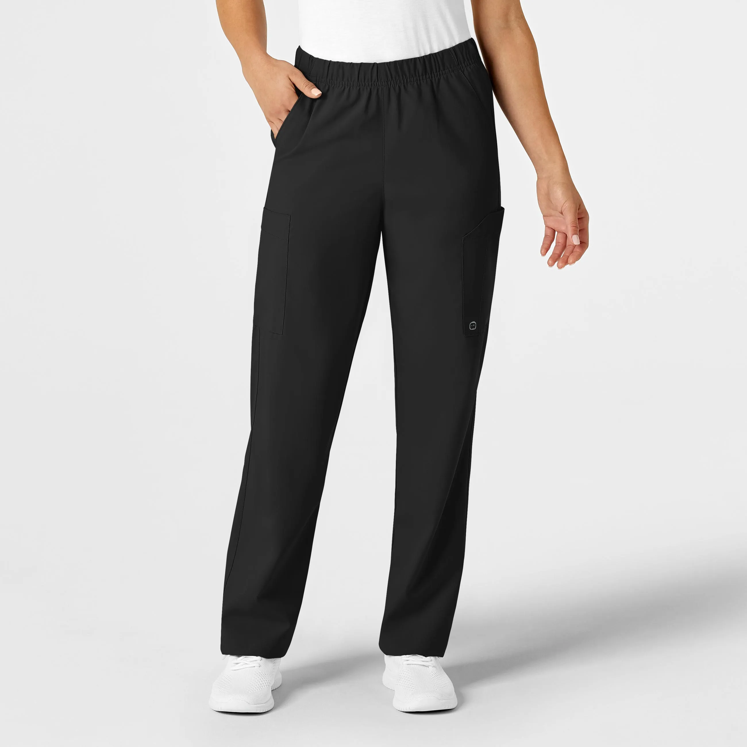 W123 Unisex Multi-Cargo Scrub Pant - Black