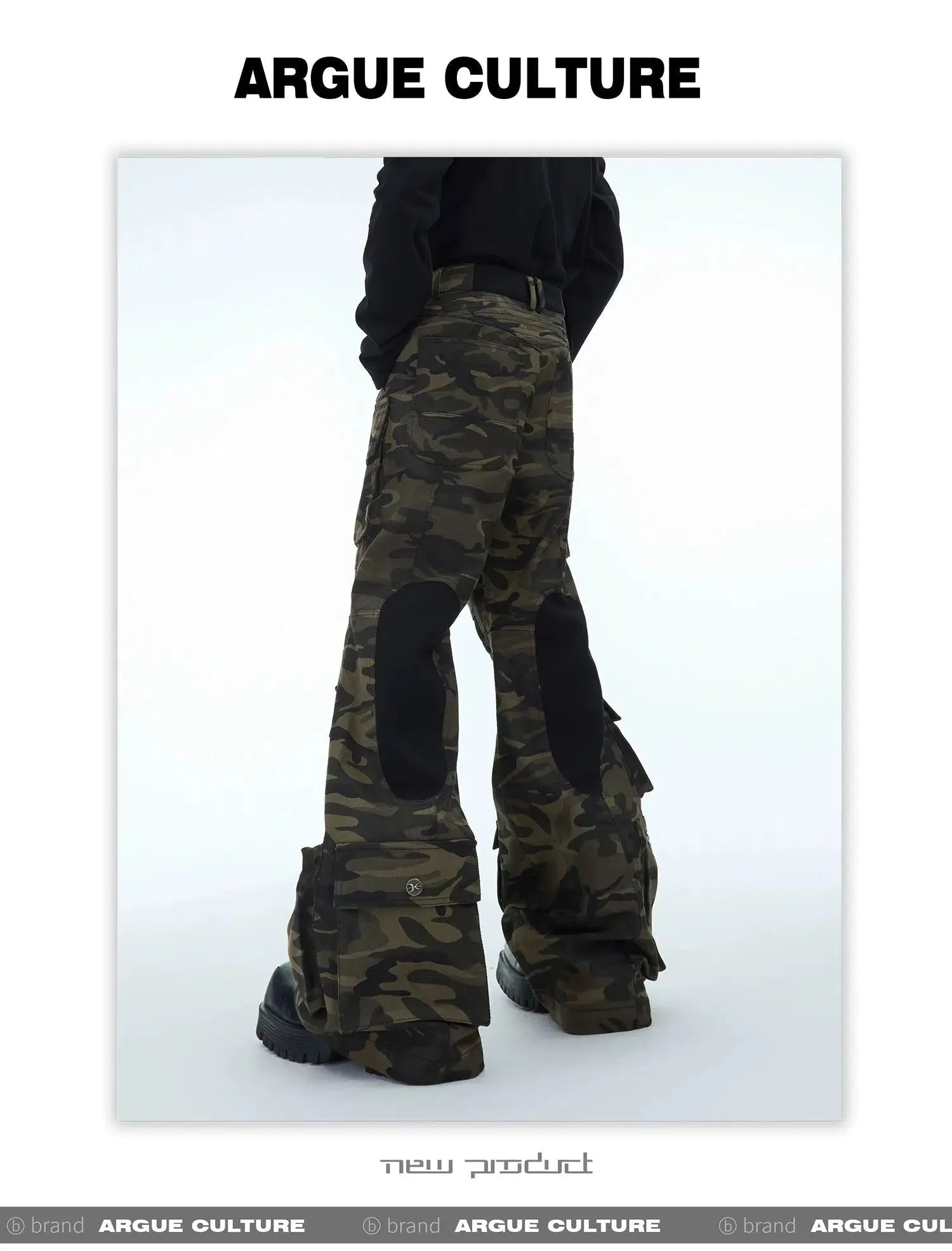 Washed Camouflage Cargo Pants