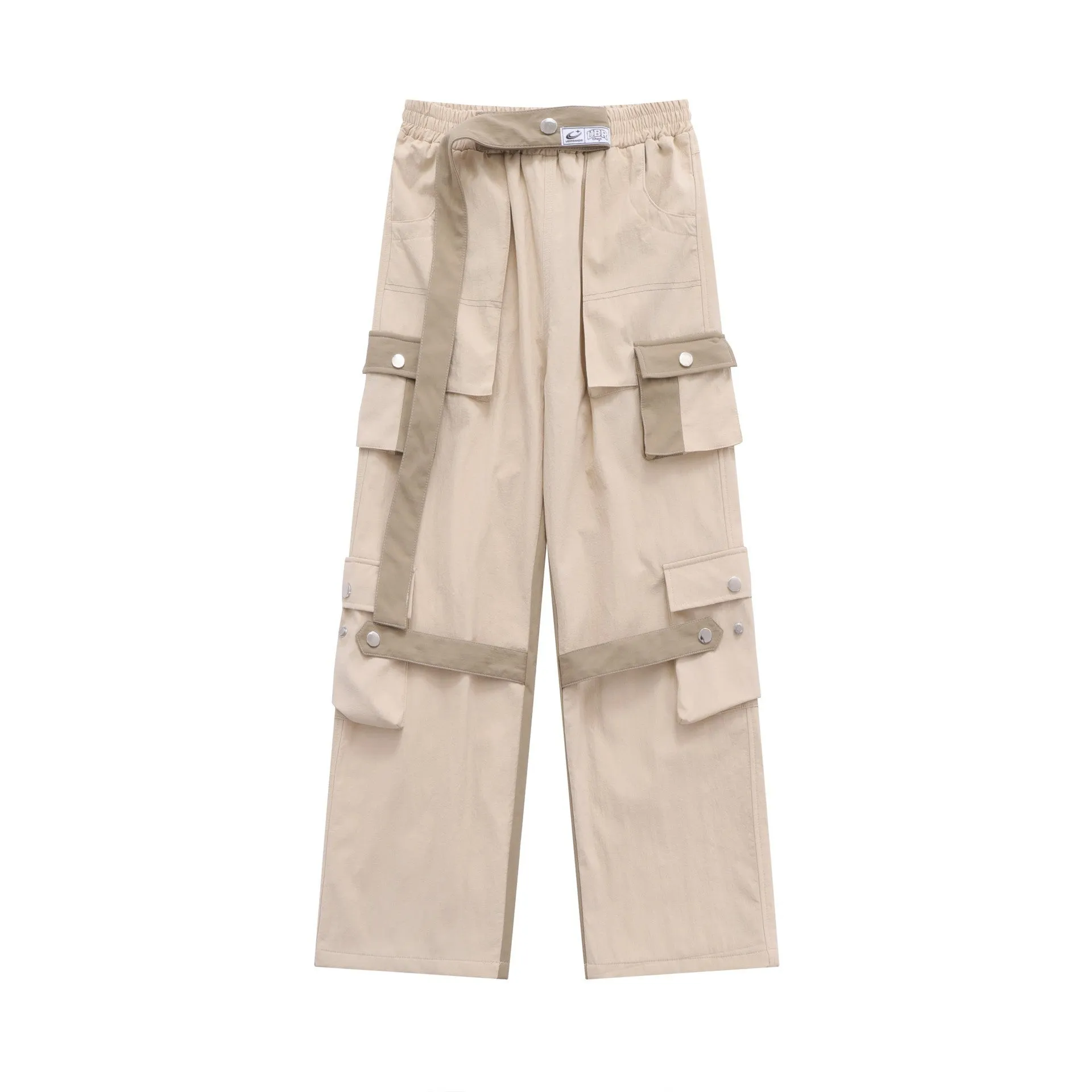 Wenkouban y2k outfits Multi-Pocket American High Street Color Matching Overalls Women's Summer Functional Style Lace-up Original Niche Fashion Outdoor Long Pants