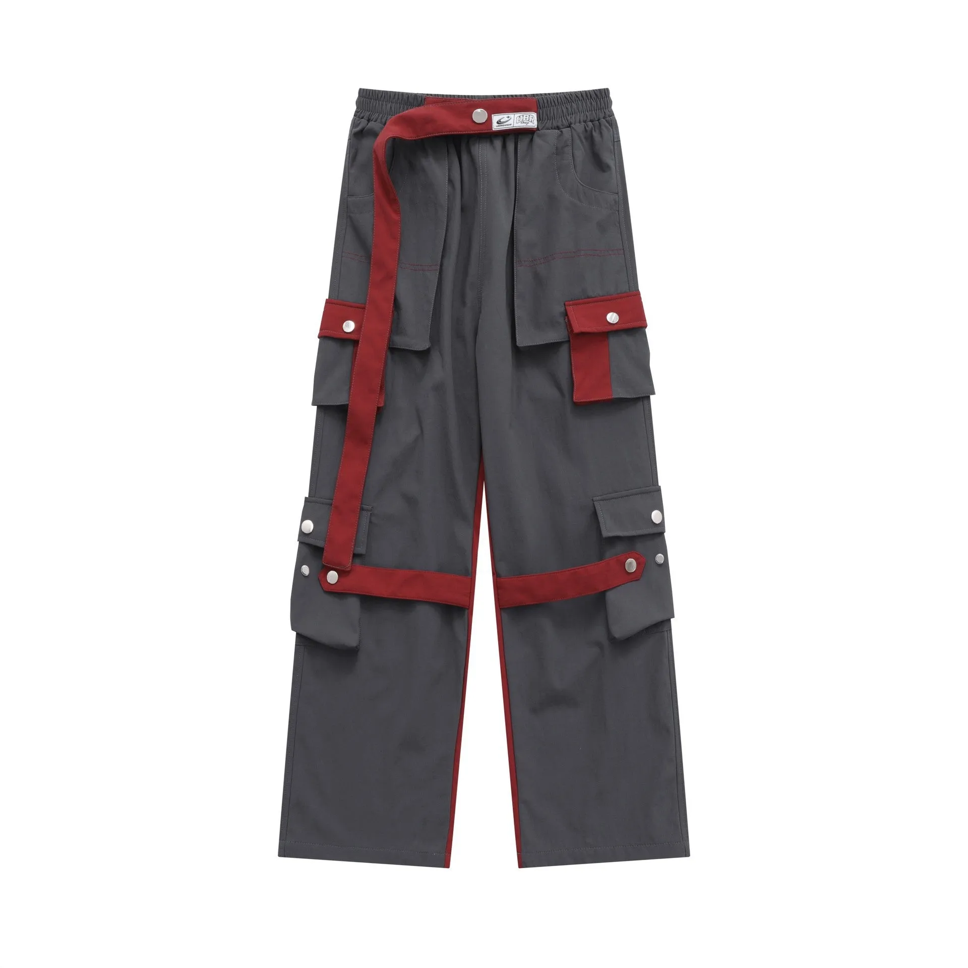 Wenkouban y2k outfits Multi-Pocket American High Street Color Matching Overalls Women's Summer Functional Style Lace-up Original Niche Fashion Outdoor Long Pants