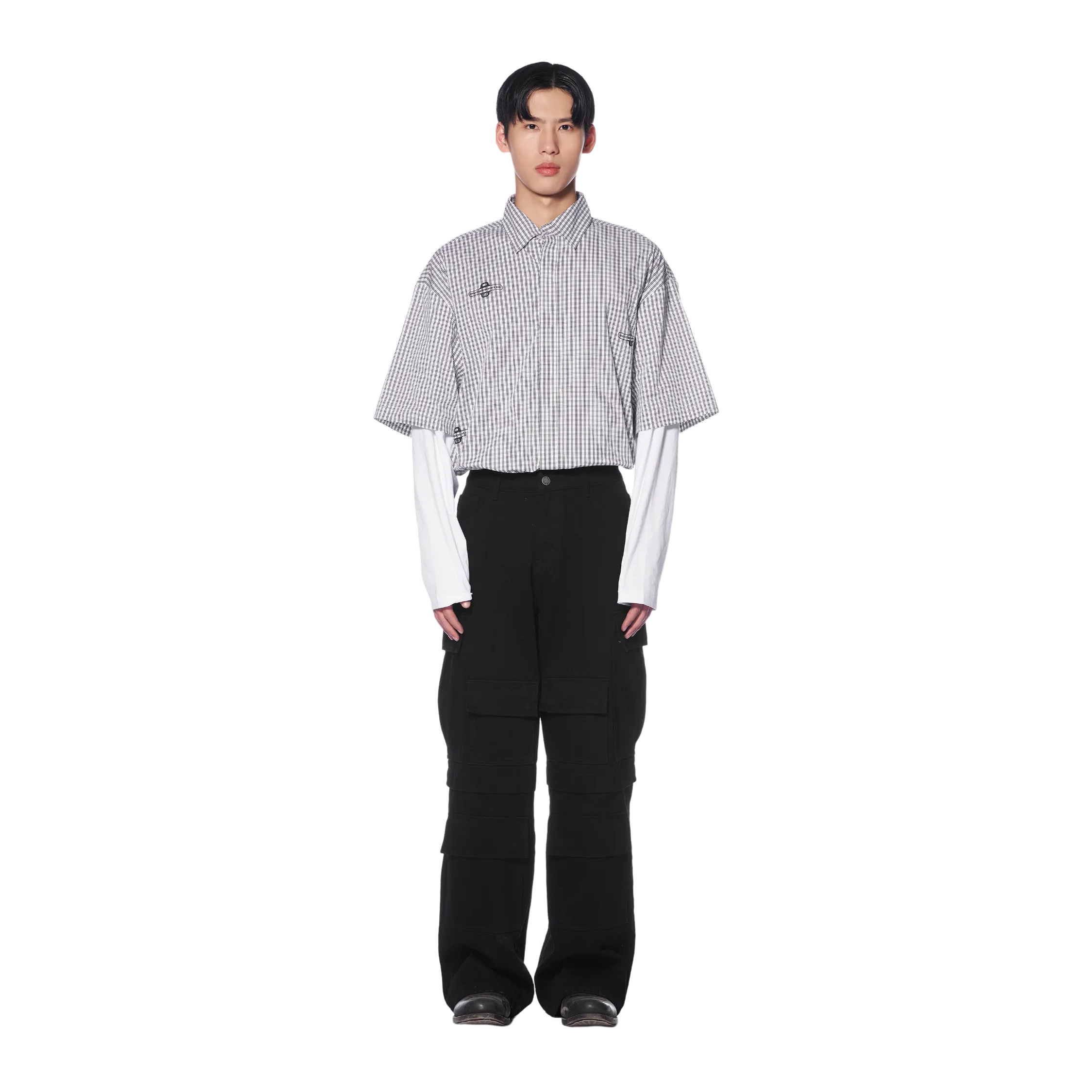 WIDE LEG CARGO TROUSERS