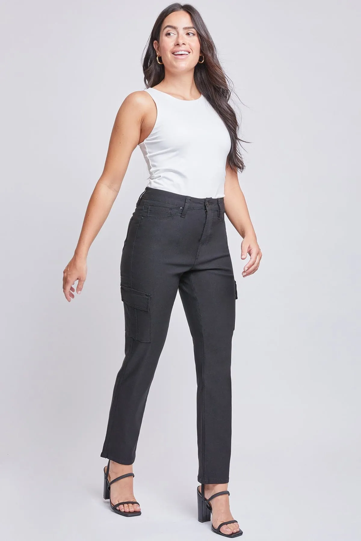 Women's Hyperstretch Straight Leg Cargo Pants, Black