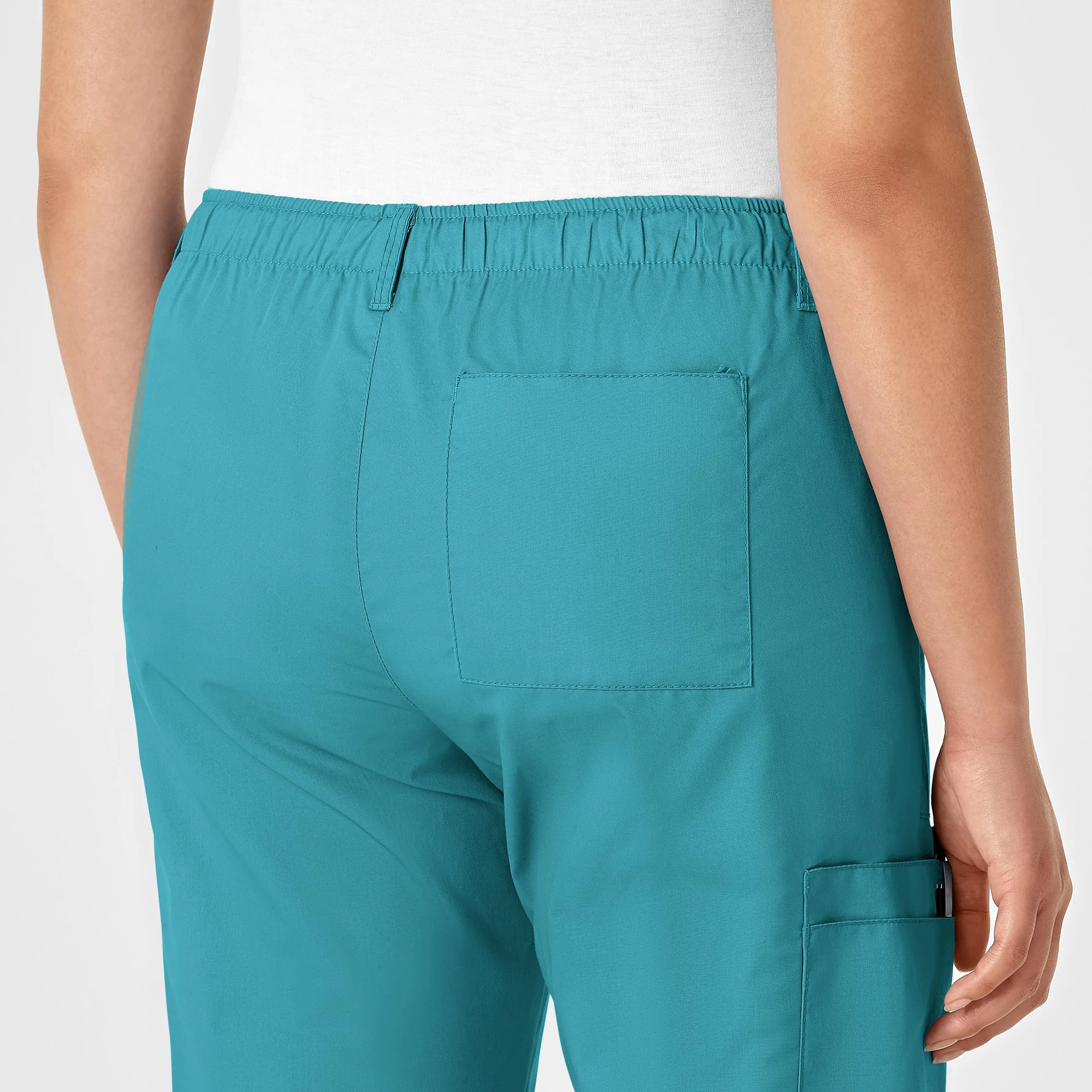 WonderWORK Women's Straight Leg Cargo Scrub Pant - Teal Blue
