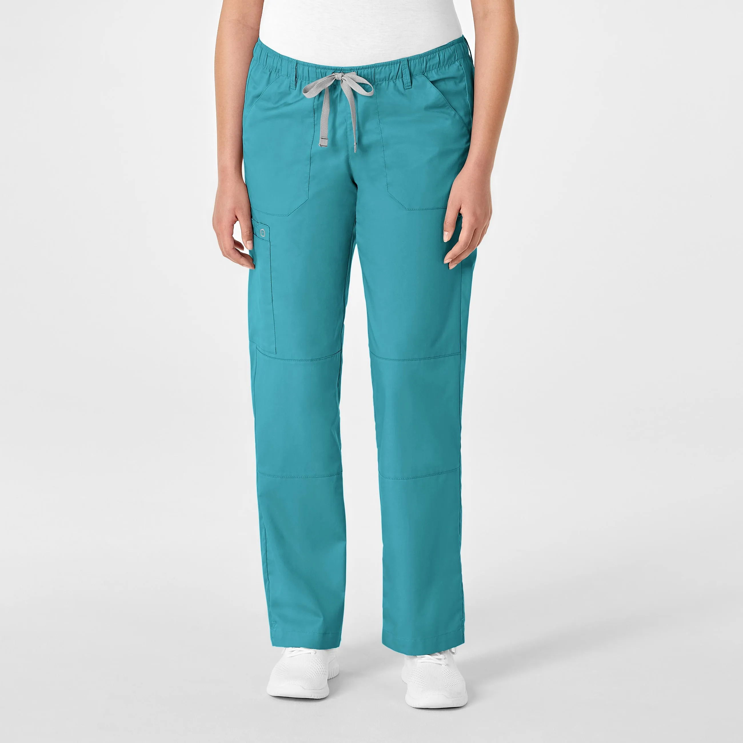 WonderWORK Women's Straight Leg Cargo Scrub Pant - Teal Blue